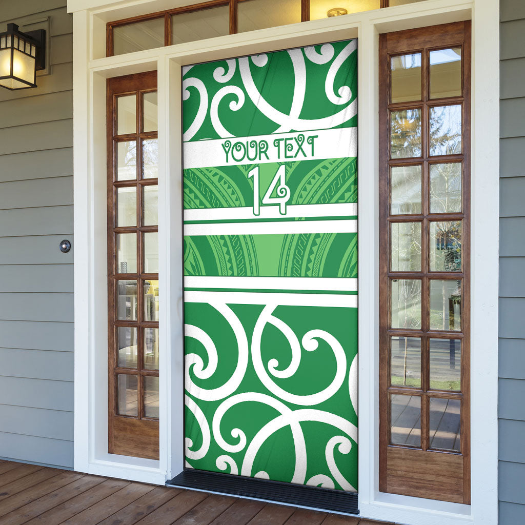 Manawatu Custom Rugby New Zealand Door Cover Aotearoa Maori Pukana Tiki Mascot