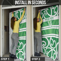 Manawatu Custom Rugby New Zealand Door Cover Aotearoa Maori Pukana Tiki Mascot