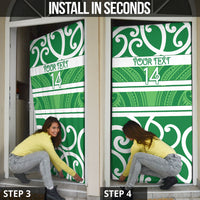 Manawatu Custom Rugby New Zealand Door Cover Aotearoa Maori Pukana Tiki Mascot