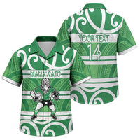 Manawatu Custom Rugby New Zealand Family Matching Long Sleeve Bodycon Dress and Hawaiian Shirt Aotearoa Maori Pukana Tiki Mascot