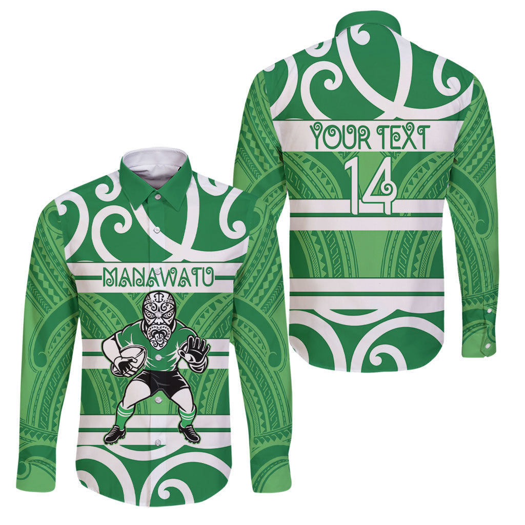 Manawatu Custom Rugby New Zealand Family Matching Off Shoulder Short Dress and Hawaiian Shirt Aotearoa Maori Pukana Tiki Mascot