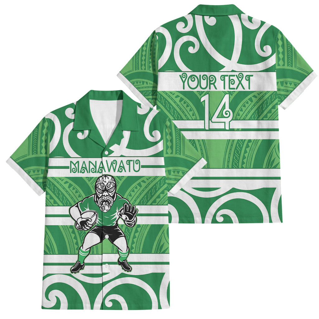 Manawatu Custom Rugby New Zealand Family Matching Summer Maxi Dress and Hawaiian Shirt Aotearoa Maori Pukana Tiki Mascot