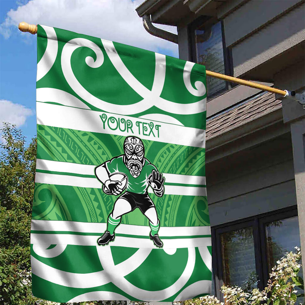 Manawatu Custom Rugby New Zealand Garden Flag Aotearoa Maori Pukana Tiki Mascot