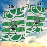 Manawatu Custom Rugby New Zealand Garden Flag Aotearoa Maori Pukana Tiki Mascot