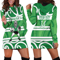 Manawatu Custom Rugby New Zealand Hoodie Dress Aotearoa Maori Pukana Tiki Mascot