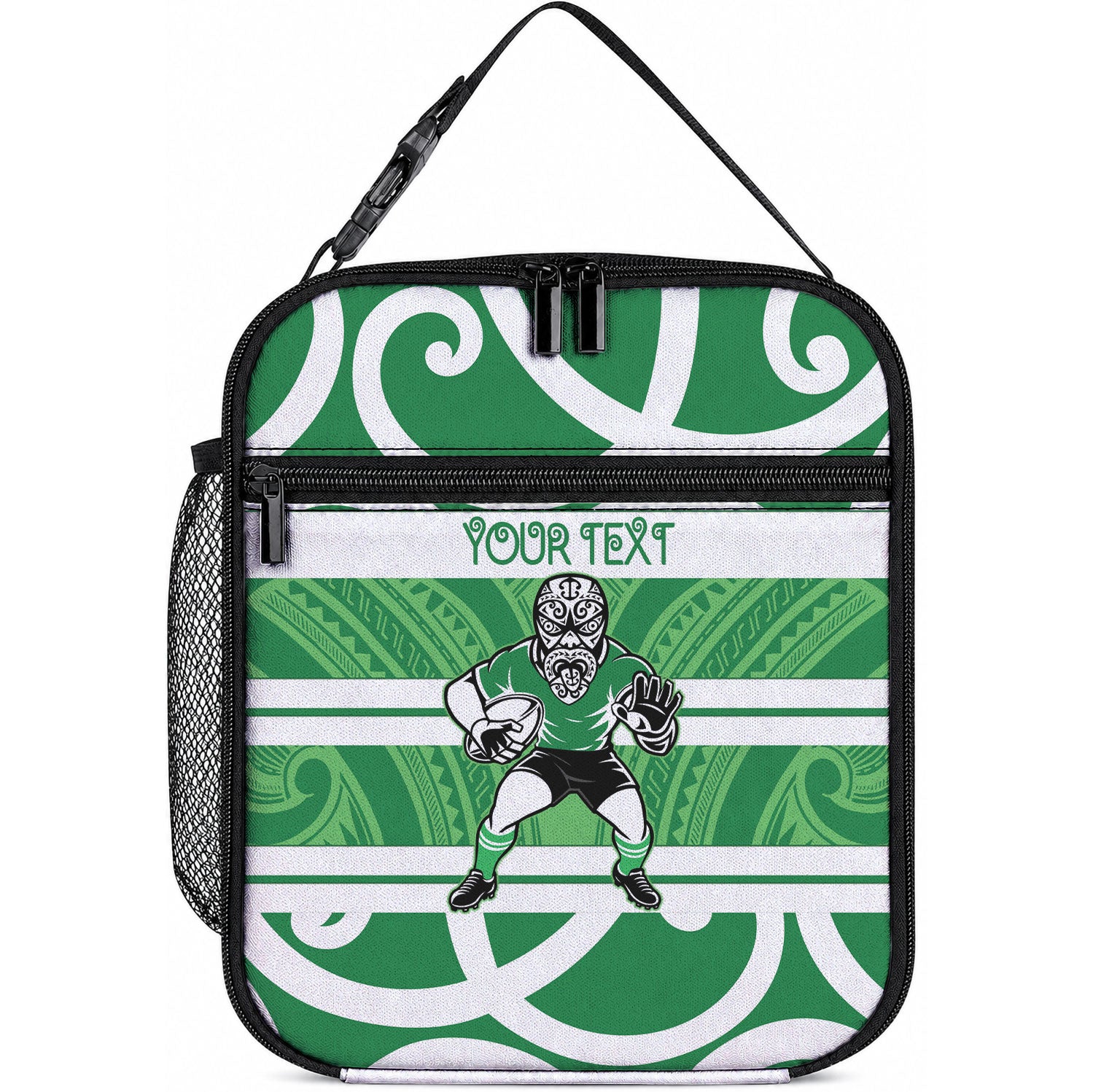 Manawatu Custom Rugby New Zealand Lunch Bag Aotearoa Maori Pukana Tiki Mascot