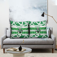 Manawatu Custom Rugby New Zealand Pillow Cover Aotearoa Maori Pukana Tiki Mascot