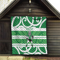 Manawatu Custom Rugby New Zealand Quilt Aotearoa Maori Pukana Tiki Mascot