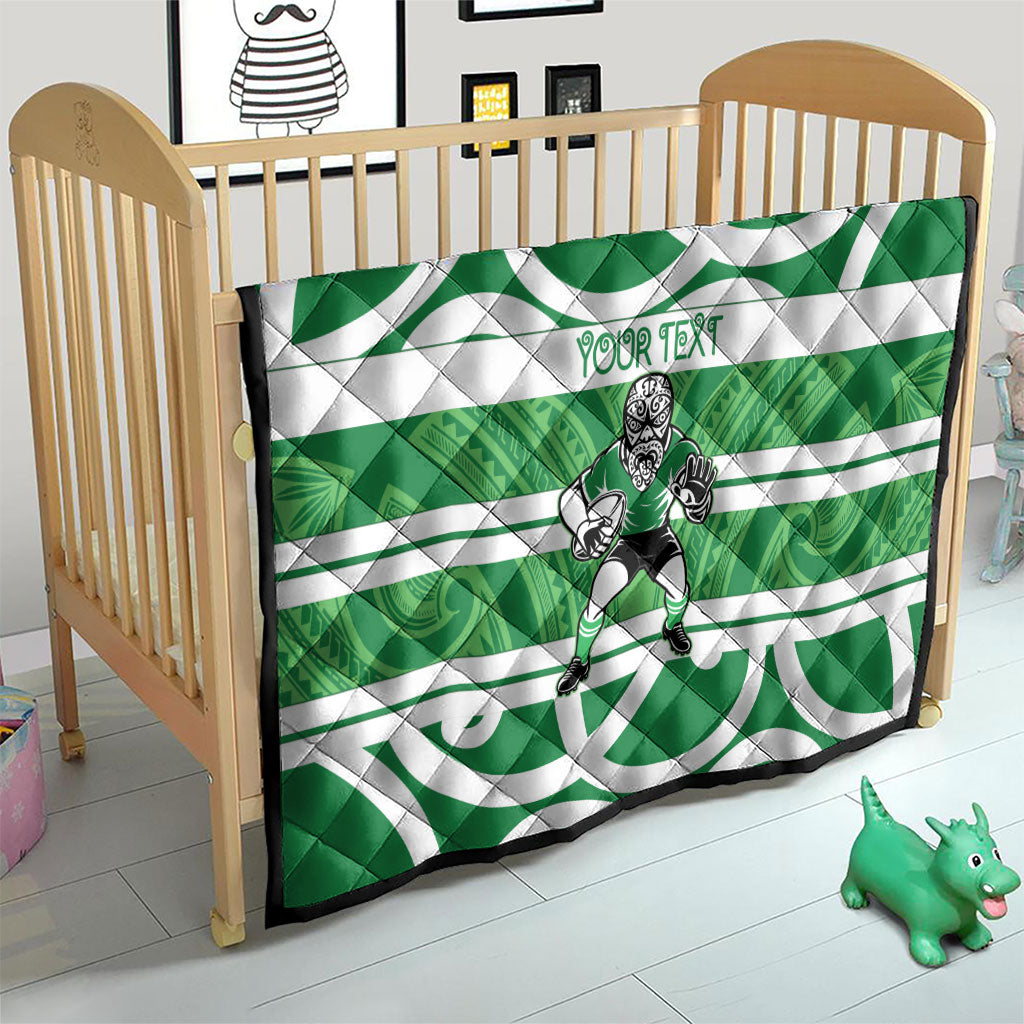 Manawatu Custom Rugby New Zealand Quilt Aotearoa Maori Pukana Tiki Mascot