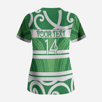 Manawatu Custom Rugby New Zealand Scrub Top Aotearoa Maori Pukana Tiki Mascot