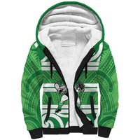 Manawatu Custom Rugby New Zealand Sherpa Hoodie Aotearoa Maori Pukana Tiki Mascot