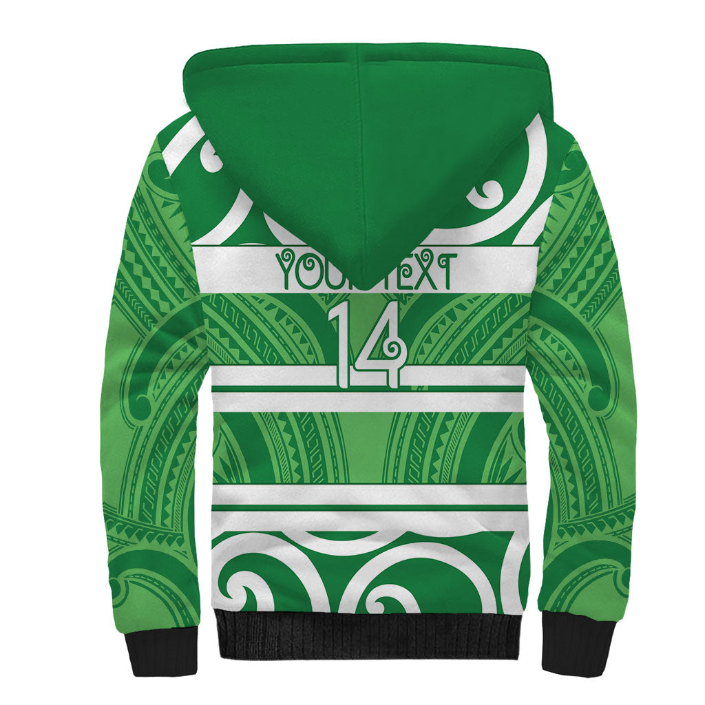 Manawatu Custom Rugby New Zealand Sherpa Hoodie Aotearoa Maori Pukana Tiki Mascot