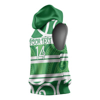Manawatu Custom Rugby New Zealand Sleeveless Hoodie Aotearoa Maori Pukana Tiki Mascot