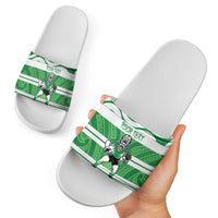 Manawatu Custom Rugby New Zealand Slide Sandals Aotearoa Maori Pukana Tiki Mascot