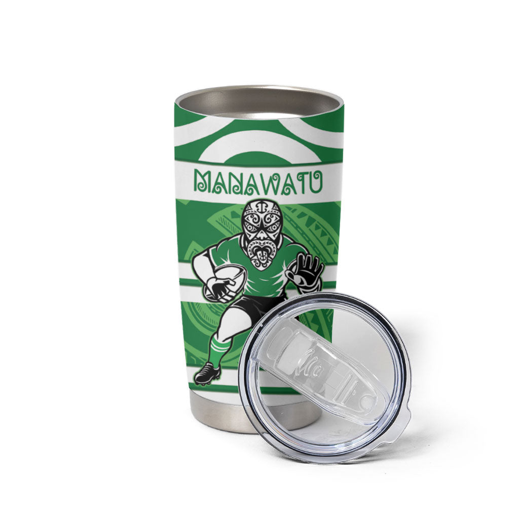 Manawatu Custom Rugby New Zealand Tumbler Cup Aotearoa Maori Pukana Tiki Mascot