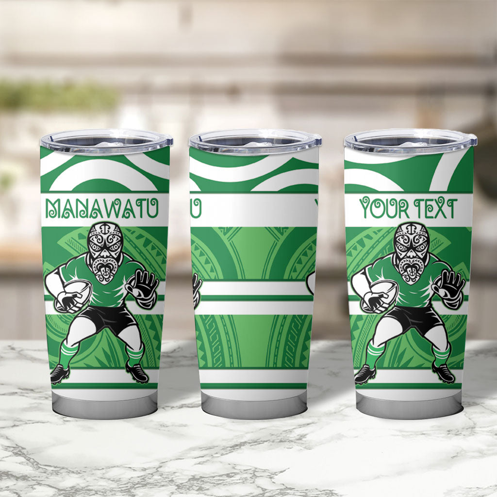 Manawatu Custom Rugby New Zealand Tumbler Cup Aotearoa Maori Pukana Tiki Mascot