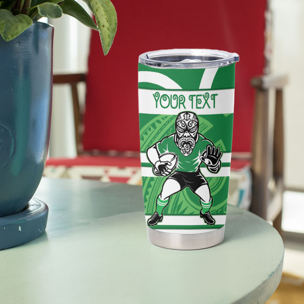 Manawatu Custom Rugby New Zealand Tumbler Cup Aotearoa Maori Pukana Tiki Mascot