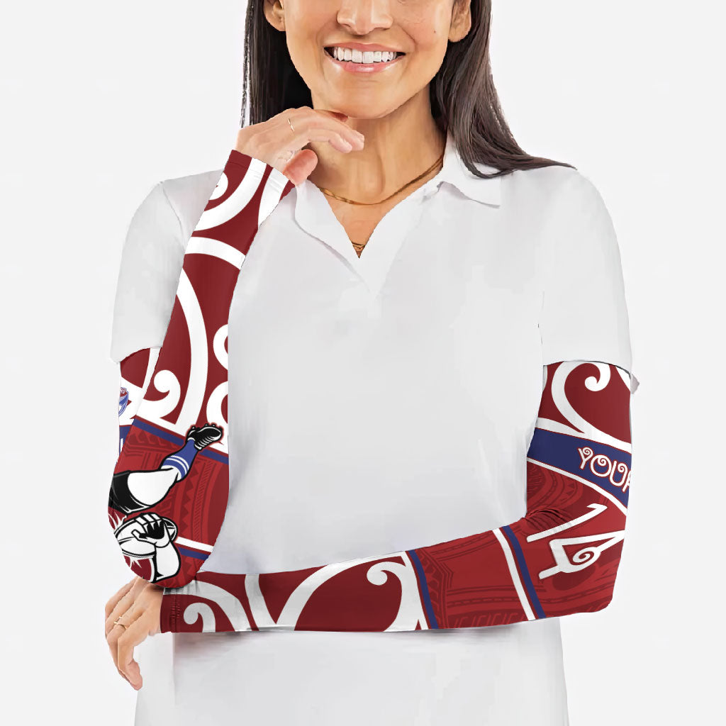 Southland Custom Rugby New Zealand Arm Sleeves Aotearoa Maori Pukana Tiki Mascot