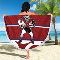 Southland Custom Rugby New Zealand Beach Blanket Aotearoa Maori Pukana Tiki Mascot