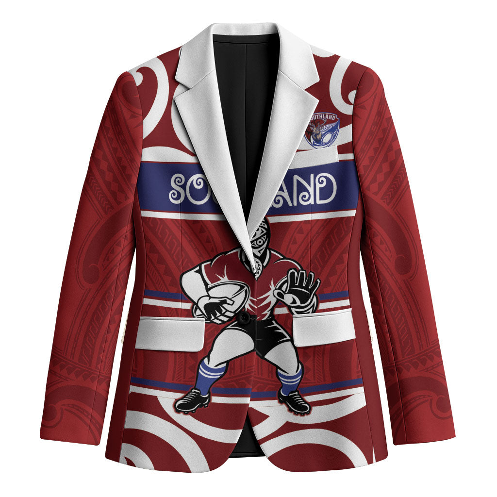 Southland Custom Rugby New Zealand Blazer Aotearoa Maori Pukana Tiki Mascot