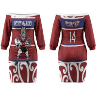 Southland Custom Rugby New Zealand Couples Matching Off The Shoulder Long Sleeve Dress and Hawaiian Shirt Aotearoa Maori Pukana Tiki Mascot