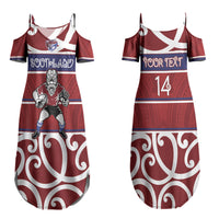Southland Custom Rugby New Zealand Couples Matching Summer Maxi Dress and Long Sleeve Button Shirt Aotearoa Maori Pukana Tiki Mascot