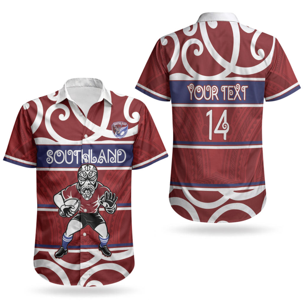 Southland Custom Rugby New Zealand Couples Matching Tank Maxi Dress and Hawaiian Shirt Aotearoa Maori Pukana Tiki Mascot