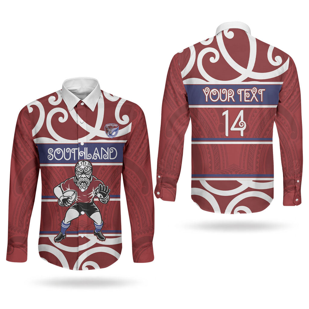 Southland Custom Rugby New Zealand Couples Matching Tank Maxi Dress and Long Sleeve Button Shirt Aotearoa Maori Pukana Tiki Mascot