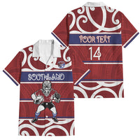 Southland Custom Rugby New Zealand Family Matching Mermaid Dress and Hawaiian Shirt Aotearoa Maori Pukana Tiki Mascot