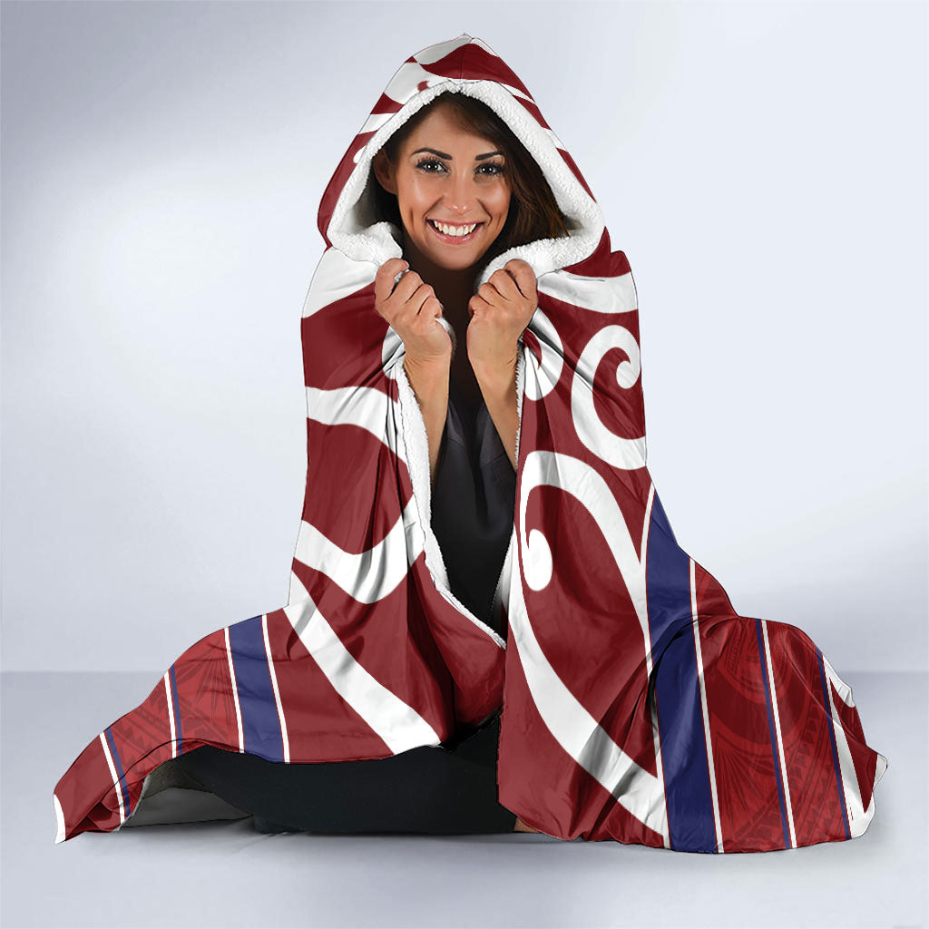 Southland Custom Rugby New Zealand Hooded Blanket Aotearoa Maori Pukana Tiki Mascot