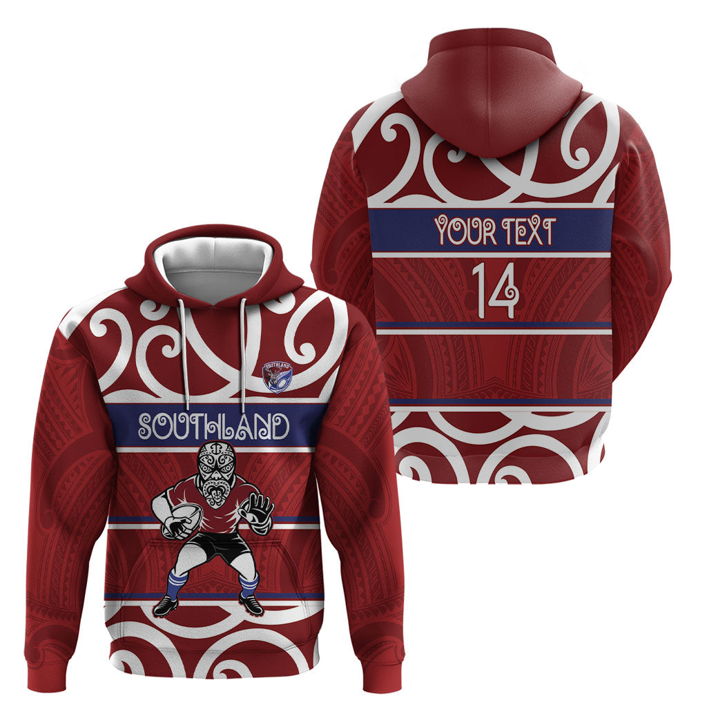 Southland Custom Rugby New Zealand Hoodie Aotearoa Maori Pukana Tiki Mascot