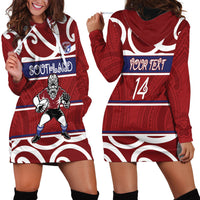 Southland Custom Rugby New Zealand Hoodie Dress Aotearoa Maori Pukana Tiki Mascot