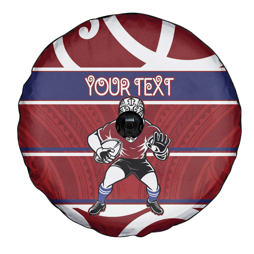 Southland Custom Rugby New Zealand Spare Tire Cover Aotearoa Maori Pukana Tiki Mascot