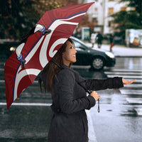 Southland Custom Rugby New Zealand Umbrella Aotearoa Maori Pukana Tiki Mascot