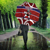 Southland Custom Rugby New Zealand Umbrella Aotearoa Maori Pukana Tiki Mascot