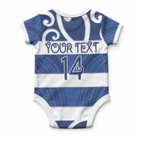 Auckland Custom Rugby New Zealand Baby Onesie Aotearoa Maori Pukana Tiki Mascot