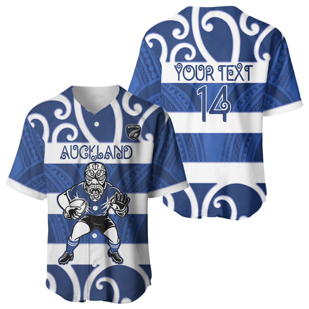 Auckland Custom Rugby New Zealand Baseball Jersey Aotearoa Maori Pukana Tiki Mascot