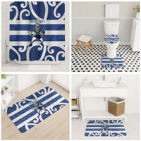 Auckland Custom Rugby New Zealand Bathroom Set Aotearoa Maori Pukana Tiki Mascot