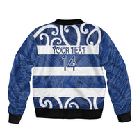 Auckland Custom Rugby New Zealand Bomber Jacket Aotearoa Maori Pukana Tiki Mascot