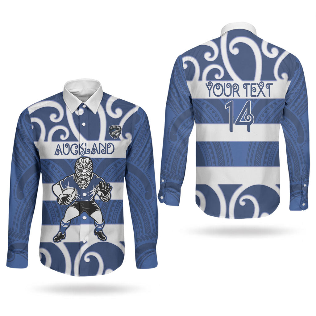 Auckland Custom Rugby New Zealand Couples Matching Short Sleeve Bodycon Dress and Long Sleeve Button Shirt Aotearoa Maori Pukana Tiki Mascot
