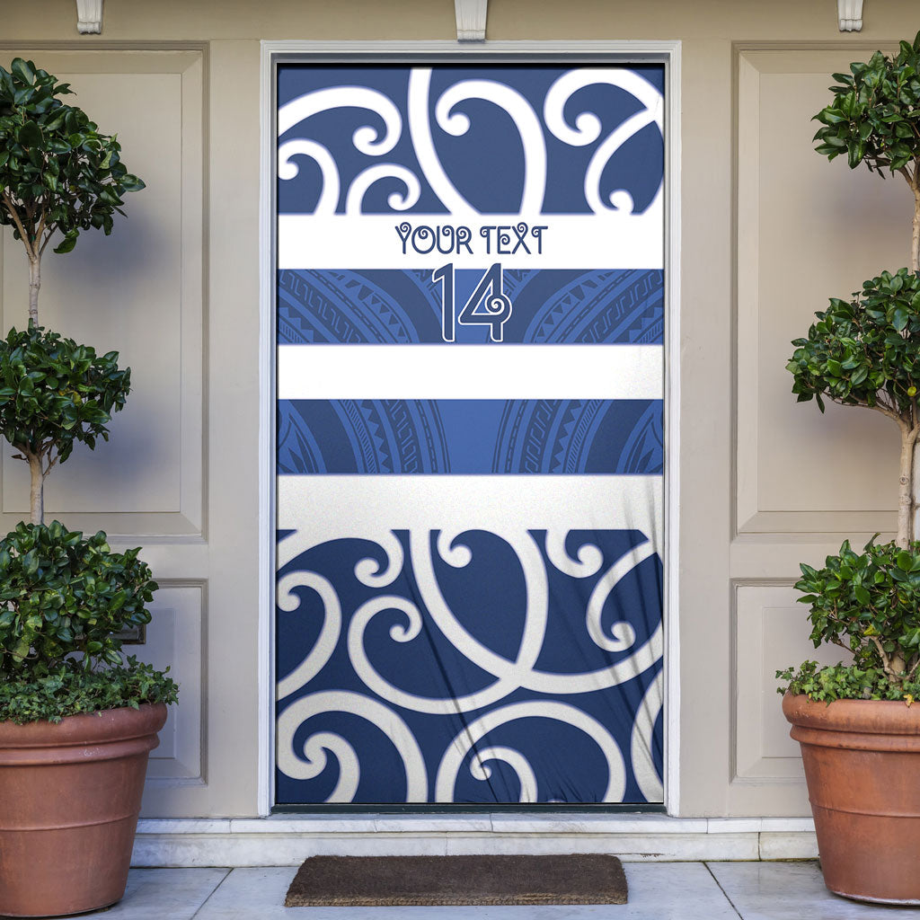 Auckland Custom Rugby New Zealand Door Cover Aotearoa Maori Pukana Tiki Mascot