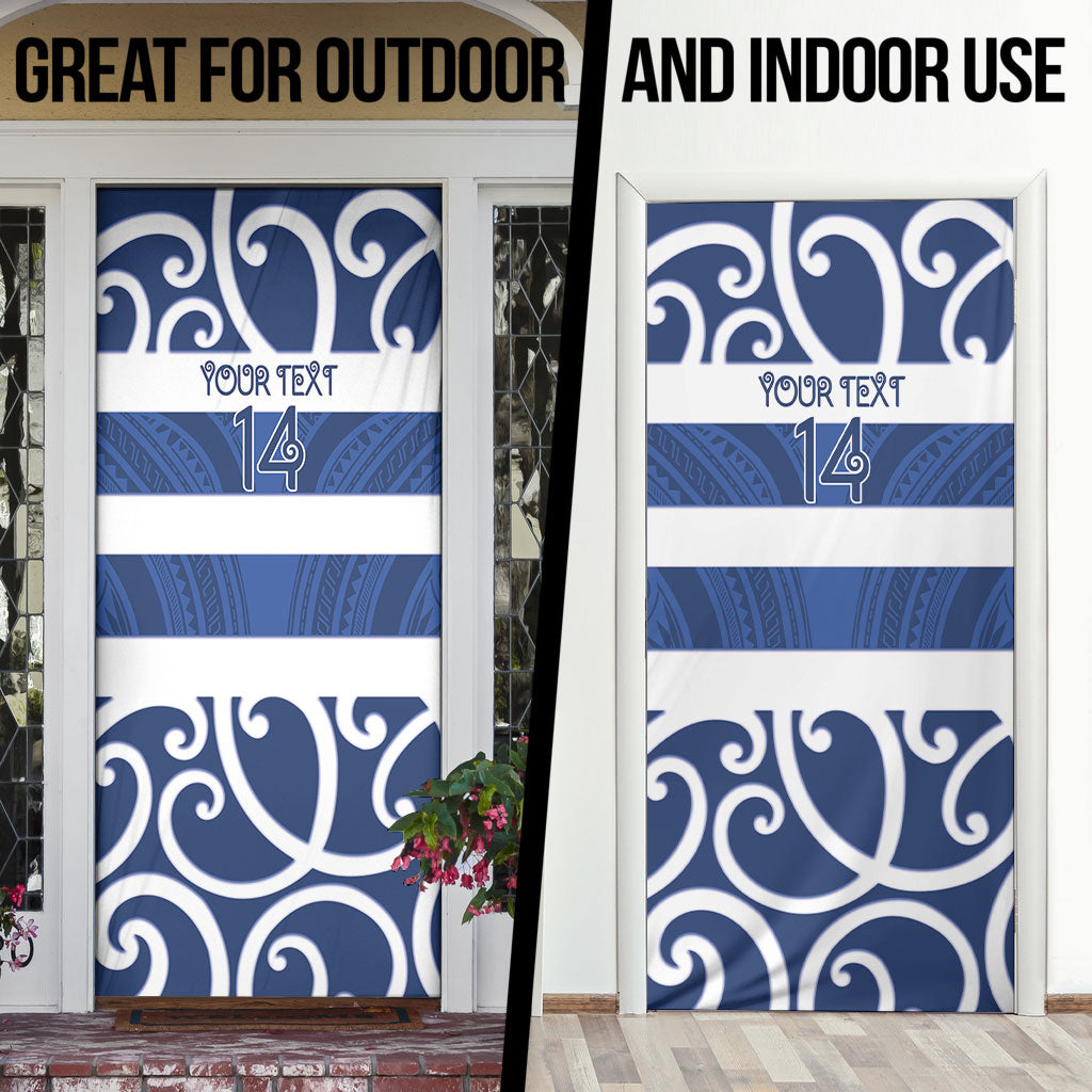 Auckland Custom Rugby New Zealand Door Cover Aotearoa Maori Pukana Tiki Mascot