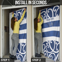 Auckland Custom Rugby New Zealand Door Cover Aotearoa Maori Pukana Tiki Mascot