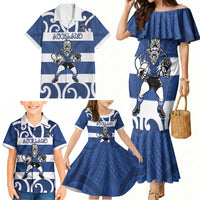 Auckland Custom Rugby New Zealand Family Matching Mermaid Dress and Hawaiian Shirt Aotearoa Maori Pukana Tiki Mascot