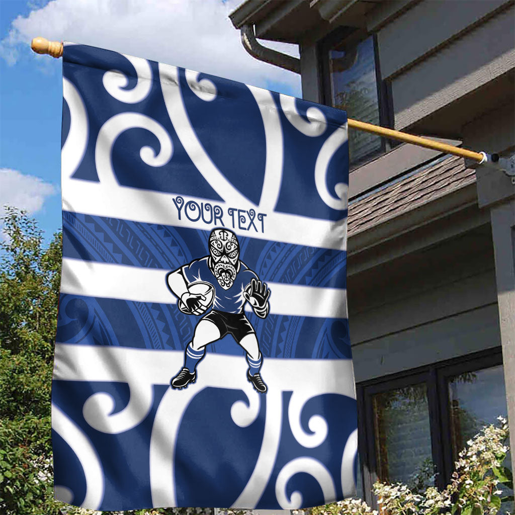 Auckland Custom Rugby New Zealand Garden Flag Aotearoa Maori Pukana Tiki Mascot