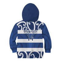 Auckland Custom Rugby New Zealand Kid Hoodie Aotearoa Maori Pukana Tiki Mascot