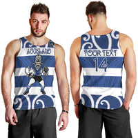 Auckland Custom Rugby New Zealand Men Tank Top Aotearoa Maori Pukana Tiki Mascot