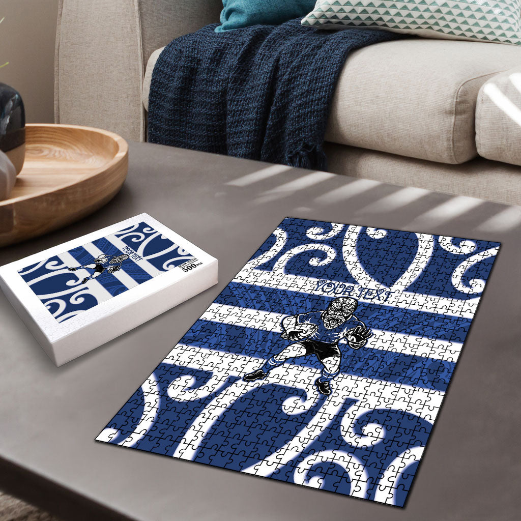 Auckland Custom Rugby New Zealand Puzzle Aotearoa Maori Pukana Tiki Mascot