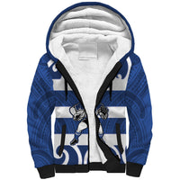 Auckland Custom Rugby New Zealand Sherpa Hoodie Aotearoa Maori Pukana Tiki Mascot