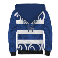 Auckland Custom Rugby New Zealand Sherpa Hoodie Aotearoa Maori Pukana Tiki Mascot